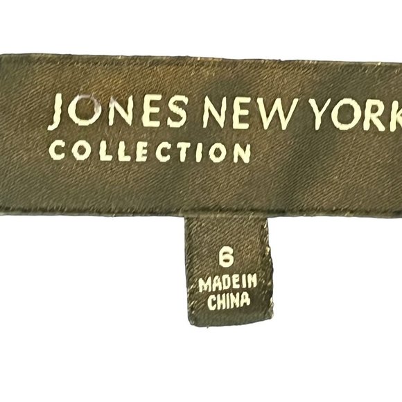 Jones New York Collection Womens Navy Silk Blend Short Sleeve V-Neck Dress sz 6 - Picture 15 of 16